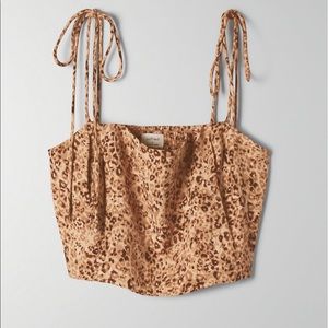 Aritzia Leopard Print Crop Top